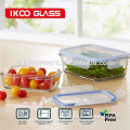 4pcs Airtight heat resistant lunch box glass storage container set in color box